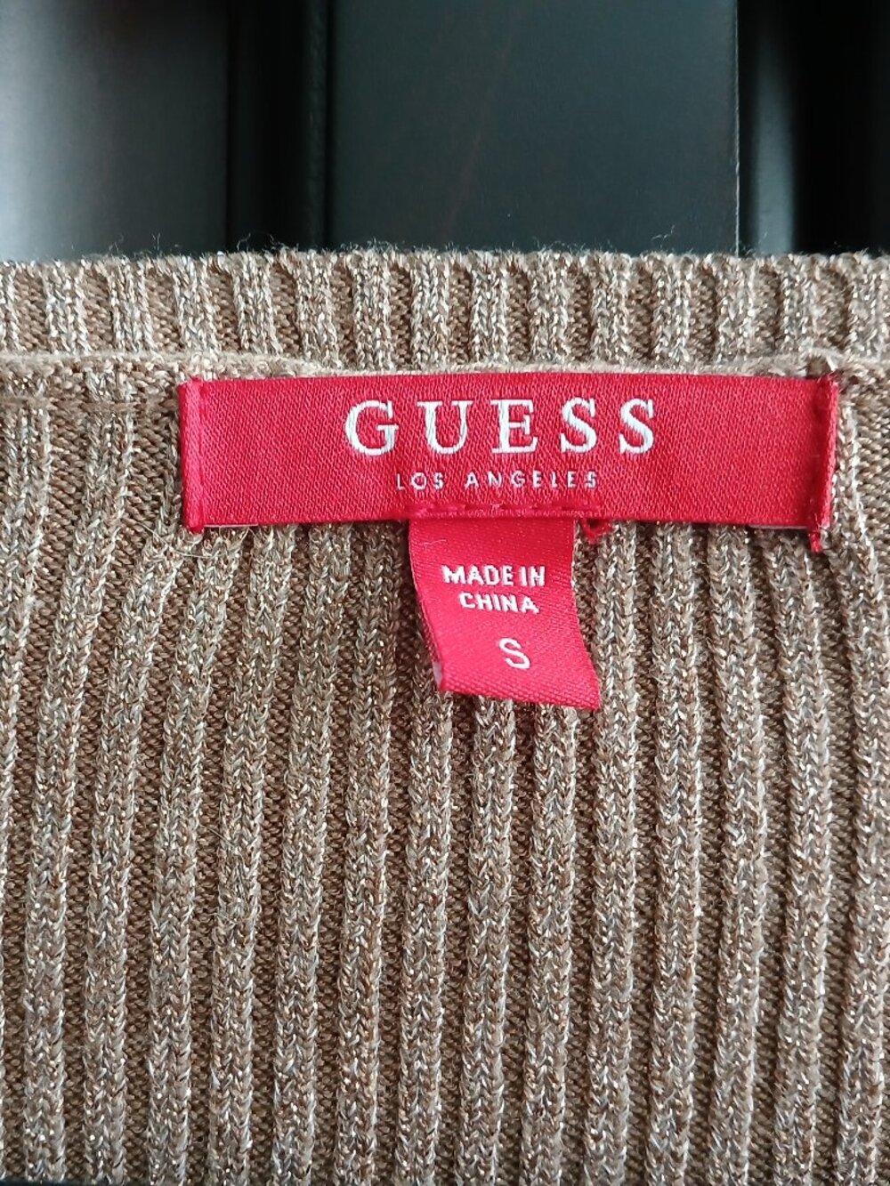 Size S Guess Shimmery Gold Sweater - Picture 2 of 4